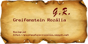 Greifenstein Rozália névjegykártya